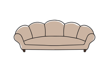 Sofa, linear style sign for mobile concept and web design. Symbol, logo illustration. 