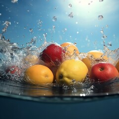 Fototapeta na wymiar drop vitamin fresh green healthy market strawberry water fruit food background. Generative AI.
