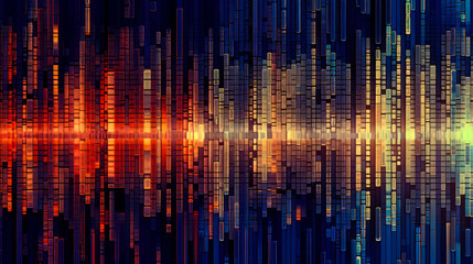 A Digital Tapestry: Exploring the Intricate Interplay of Glitch Art, Abstract Forms, Technological Wonders, and Textural Richness on a Dark Background