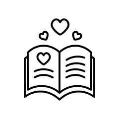 book of love heart icon symbol
