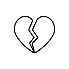 brokean heart icon broken love symbol