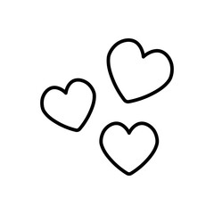 3 love hearts icon symbol