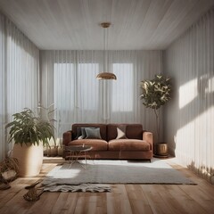 modern living room illuminated with natural light