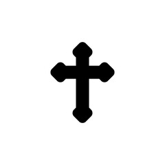 Christian cross icon on white background.
