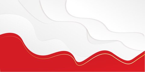 Abstract red and white color background. Liquid color. Fluid shapes composition. Colorful template banner with gradient color.