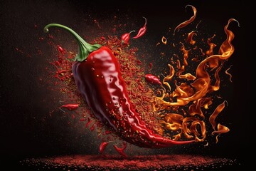 organic red chili pepper for food and health generative ai