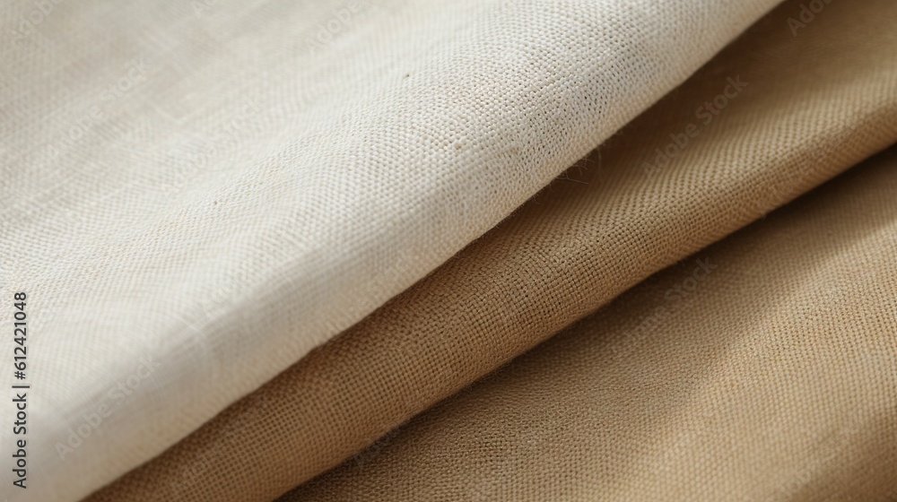Poster a close up of a beige fabric with a slight pattern on the outside of the fabric and the inside of th
