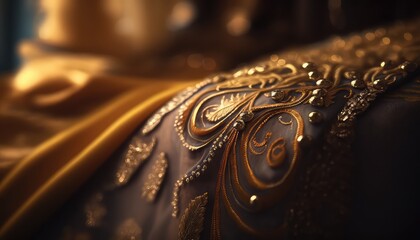 beautiful indian wedding silk fabric wallpaper for saree and suit generative ai