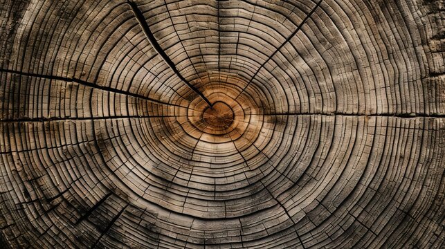  A Close Up Of A Tree Stump With A Circular Hole In The Center Of It's Center Section, With A Brown And Black Background.  Generative Ai