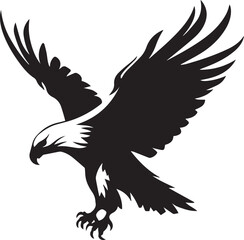 Obraz premium Bald Eagle Black And White, Vector Template for Cutting and Printing