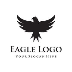 Fototapeta premium Simple eagle bird logo template design with creative idea.Vector illustration.