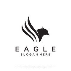 Simple eagle bird logo template design with creative idea.Vector illustration.