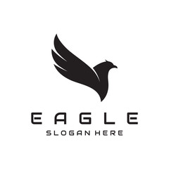 Simple eagle bird logo template design with creative idea.Vector illustration.