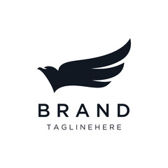 Simple eagle bird logo template design with creative idea.Vector illustration.