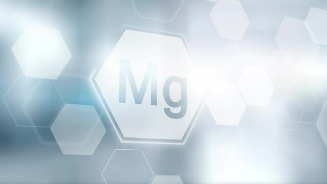 Symbol for the chemical element and mineral magnesium Mn. Clean abstract commercial background