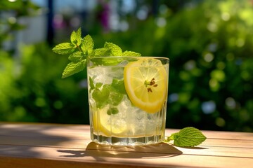 Impressive Scene of a Refreshing Summer Beverage Perfect for Relaxing in the Sun. Generative AI.