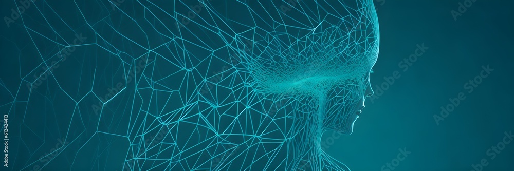 Poster abstract blue background with lines