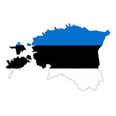 Estonia Flag Map (PNG)