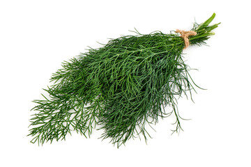 Fresh dill, isolated on white background.