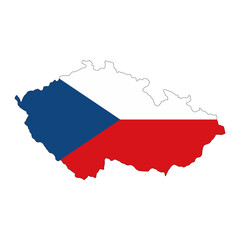 Naklejka premium Czech Republic Flag Map (PNG)
