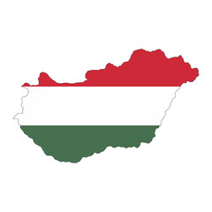 Hungary Flag Map (PNG)