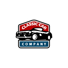 luxury vintage car illustration logo vector