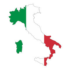 Italy Flag Map (PNG)