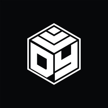 recommend clip art: DY Logo monogram with hexagon geometric isolated outline design template