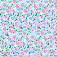 Little cute flowers pattern, small floral seamless design
