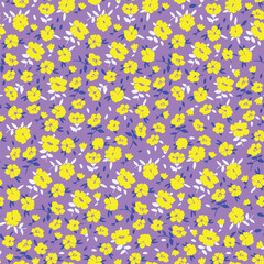 Little cute flowers pattern, small floral seamless design