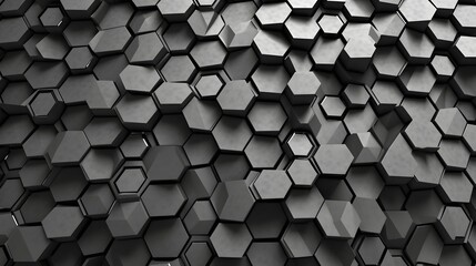 Abstract light gray hexagonal background. AI generated.
