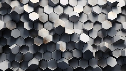 Abstract light gray hexagonal background. AI generated.
