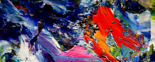 Colorful abstract background wallpaper. Modern motif visual art. Mixtures of oil paint. Trendy hand painting canvas. Wall decor and Wall art prints Idea. 3D Texture. Art object	