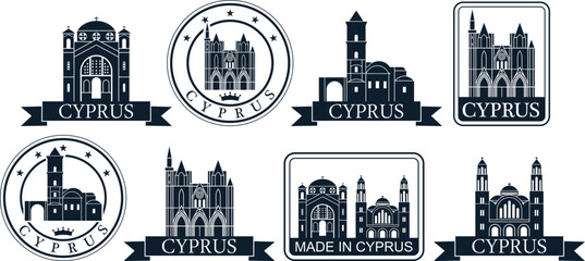 Obraz premium Cyprus set. Isolated Cyprus on white background