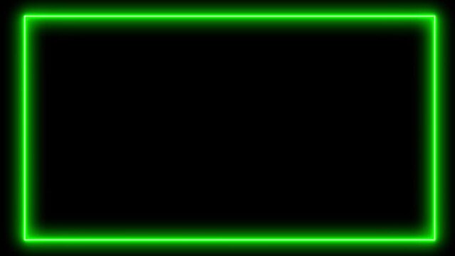 neon screen looping animation. background with glowing lines. frame made of lights