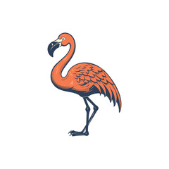 Black Flamingo logo icon isolated onwhite background