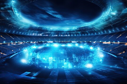 Advanced Technology Design Illuminating the Blue Waves of a Sports Stadium: Generative AI