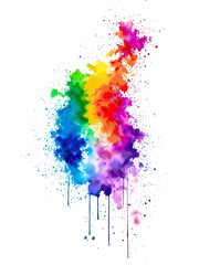 Fototapeta premium Watercolor rainbow illustration of lgbt right. Abstract LGBT rainbow watercolor. Cut out on white background. Generative AI