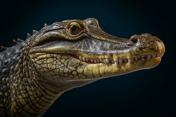 Fototapeta premium crocodile head close up head of a crocodile Gharial portrait Gavialis gangeticus
