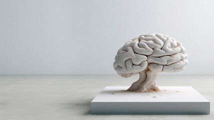 A sculpture of a brain. A healthy and strong brain. Generative AI