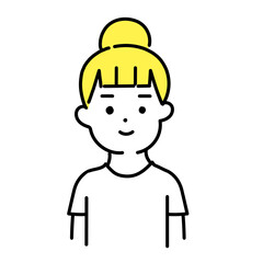 Obraz premium かわいい人物のイラストシリーズ _ カジュアルな女性_ 笑顔