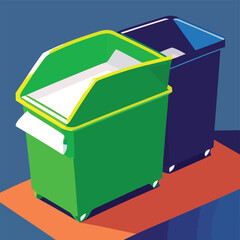 Vector illustration of recycle bin.