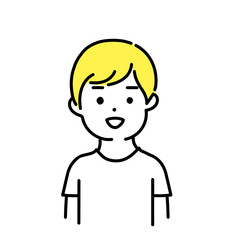 かわいい人物のイラストシリーズ _ カジュアルな男性_ 笑顔