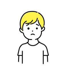 かわいい人物のイラストシリーズ _ カジュアルな男性_ 寂しい