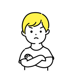 かわいい人物のイラストシリーズ _ カジュアルな男性_ 怒る