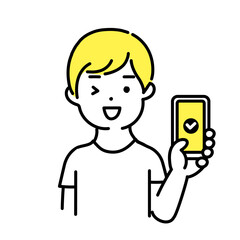 かわいい人物のイラストシリーズ _ カジュアルな服装の男性_ OK