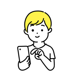 かわいい人物のイラストシリーズ _ カジュアルな服装の男性_ 操作