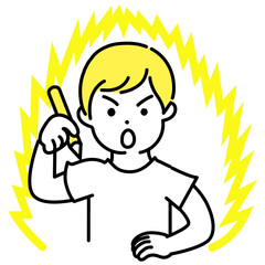 かわいい人物のイラストシリーズ _ カジュアルな服装の男性_ 学ぶ