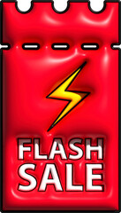 Red coupon for Discount and promotion offer tag 3d icon, Sale and retail commercial concept.