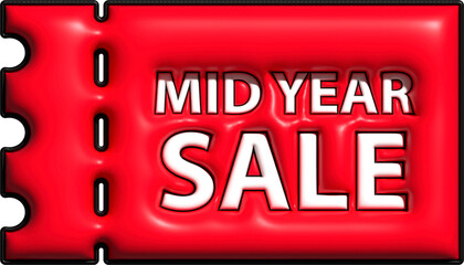 Red coupon for Discount and promotion offer tag 3d icon, Sale and retail commercial concept.